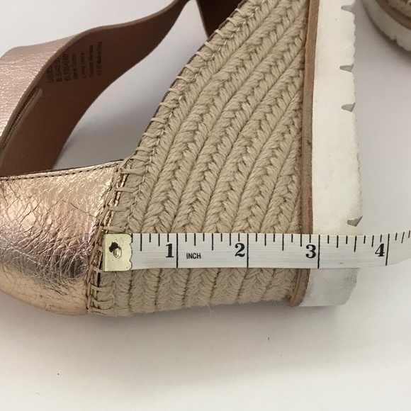 GENTLE SOULS Elyssa T-Strap Espadrille Wedge Sandals Rose Gold Women’s Size 9.5 - Picture 13 of 16